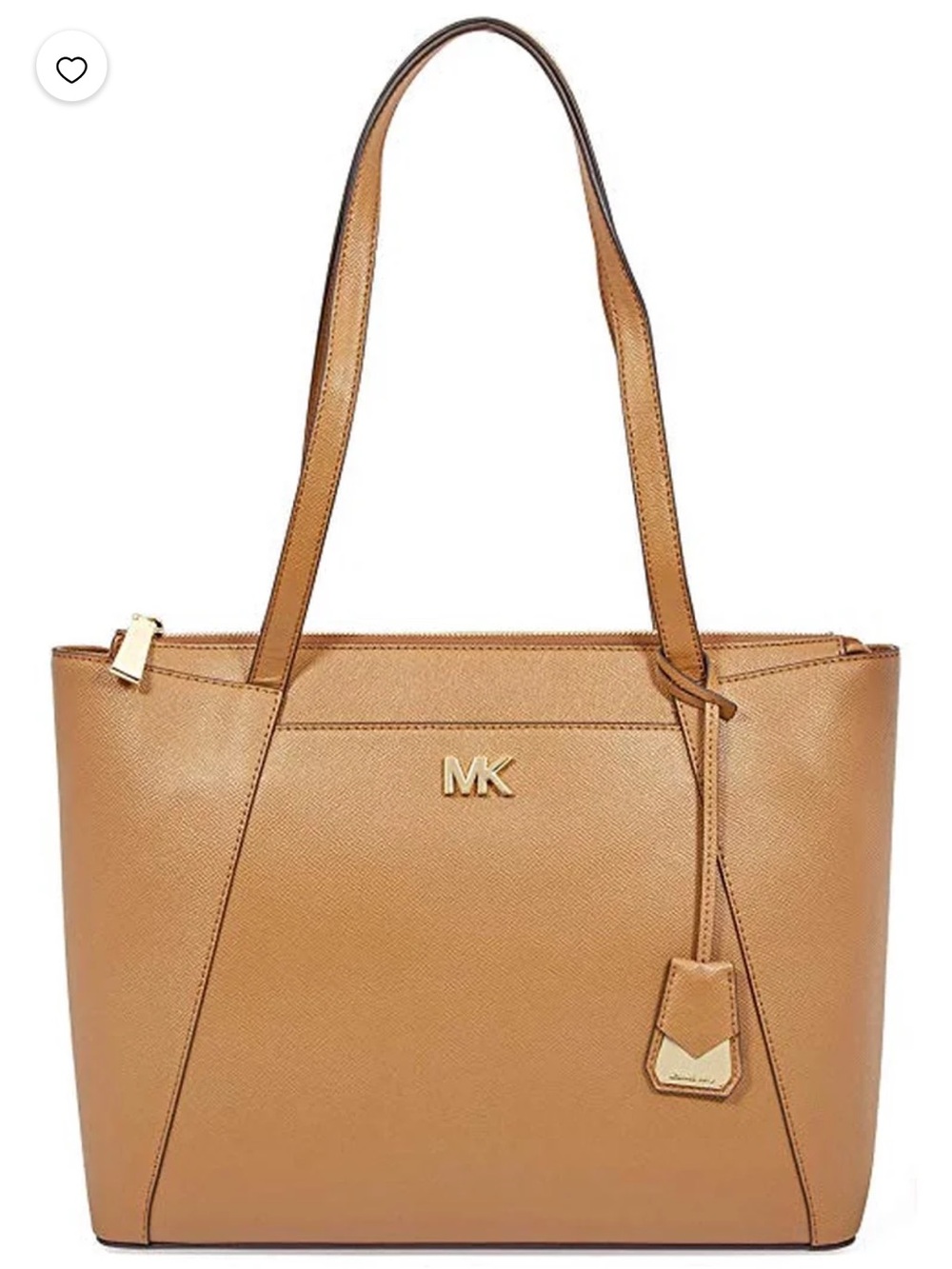 Michael Kors Maddie Acorn 
Tan Leather Charmed Medium Tote & Dust Bag  NWT